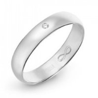 Обручальное кольцо R01-WED-00028-М12316 из белого золота, гладкое