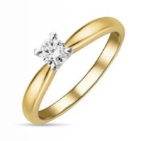 Помолвочное кольцо R01-SOL35-025-G2-М12359 из желтого золота, гладкое