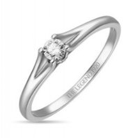 Помолвочное кольцо R01-SL06-015-G2-М12365 из белого золота, гладкое